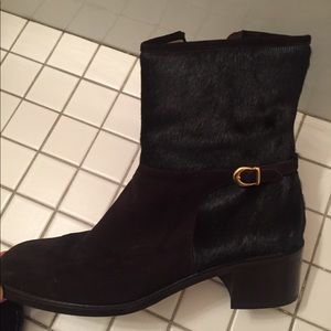 Valentina Rangoni Suede and Pony Hair Boot